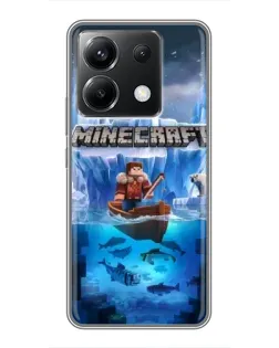 Чехол для Xiaomi POCO X6 5G с картинкой «Minecraft ледяной мир»