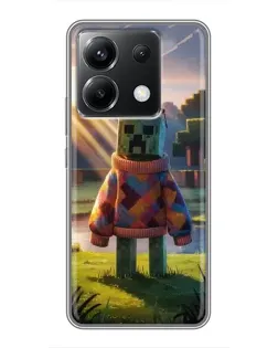 Чехол для Xiaomi POCO X6 5G с картинкой «Крипер в свитере»