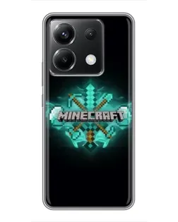 Чехол для Xiaomi POCO X6 5G с картинкой «Minecraft Diamond лого»
