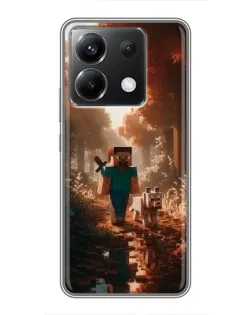 Чехол для Xiaomi POCO X6 5G с картинкой «Стив в лесу»