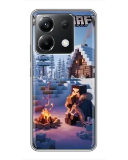 Чехол для Xiaomi POCO X6 5G с картинкой «Зимний Minecraft»