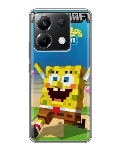 Чехол для Xiaomi POCO X6 5G с картинкой «Губка Боб Minecraft» Чехол для Xiaomi POCO X6 5G с картинкой «Губка Боб Minecraft»