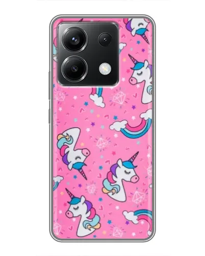 Чехол для Xiaomi POCO X6 5G с картинкой «Unicorn паттерн розовый» Чехол для Xiaomi POCO X6 5G с картинкой «Unicorn паттерн розовый»