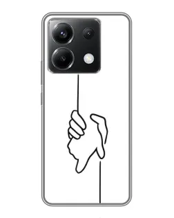 Чехол для Xiaomi POCO X6 5G с картинкой «Рука держит»