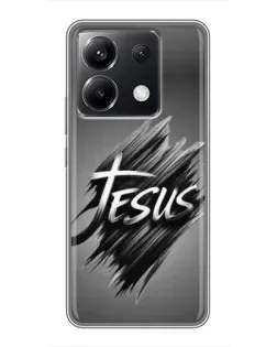 Чехол для Xiaomi POCO X6 5G с картинкой «Надпись Jesus Graffiti»