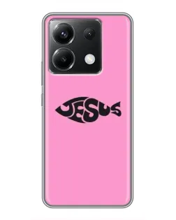 Чехол для Xiaomi POCO X6 5G с картинкой «Розовый символ  Jesus»