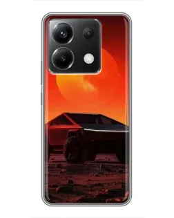 Чехол для Xiaomi POCO X6 5G с картинкой «Cybertruck на Марсе»