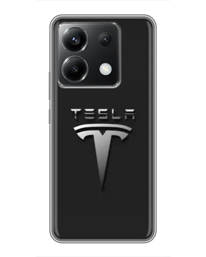 Чехол для Xiaomi POCO X6 5G с картинкой «Стальной логотип Tesla» Чехол для Xiaomi POCO X6 5G с картинкой «Стальной логотип Tesla»