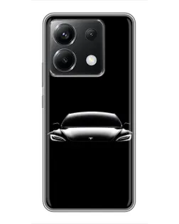 Чехол для Xiaomi POCO X6 5G с картинкой «Фары Tesla Night»