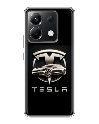 Чехол для Xiaomi POCO X6 5G с картинкой «Tesla — серебристое авто» Чехол для Xiaomi POCO X6 5G с картинкой «Tesla — серебристое авто»