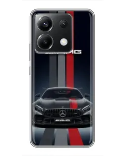 Чехол для Xiaomi POCO X6 5G с картинкой «Mercedes — белый карбон»