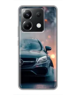 Чехол для Xiaomi POCO X6 5G с картинкой «Mercedes — ночной город»
