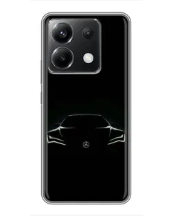 Чехол для Xiaomi POCO X6 5G с картинкой «Mercedes — силуэт авто» Чехол для Xiaomi POCO X6 5G с картинкой «Mercedes — силуэт авто»