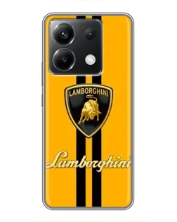 Чехол для Xiaomi POCO X6 5G с картинкой «Lamborghini Stripe желтый»