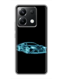 Чехол для Xiaomi POCO X6 5G с картинкой «Неоновый контур Lamborghini» Чехол для Xiaomi POCO X6 5G с картинкой «Неоновый контур Lamborghini»