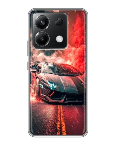 Чехол для Xiaomi POCO X6 5G с картинкой «Lamborghini красный дым»
