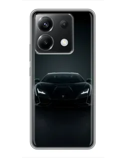 Чехол для Xiaomi POCO X6 5G с картинкой «Черный Lamborghini Aventador» Чехол для Xiaomi POCO X6 5G с картинкой «Черный Lamborghini Aventador»