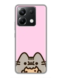 Чехол для Xiaomi POCO X6 5G с картинкой «Pusheen и печенье»