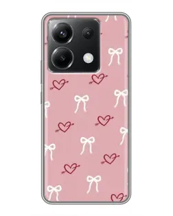 Чехол для Xiaomi POCO X6 5G с картинкой «Сердца и банты»