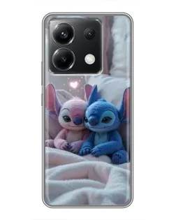 Чехол для Xiaomi POCO X6 5G с картинкой «Плюшевые Стич Ангел»