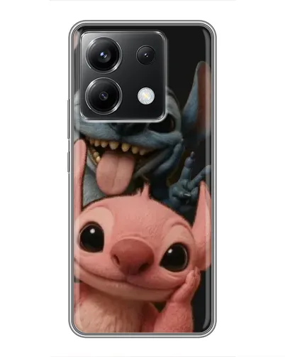 Чехол для Xiaomi POCO X6 5G с картинкой «Стич и Ангел»