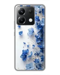 Чехол для Xiaomi POCO X6 5G с картинкой «Голубой цветочный каскад»