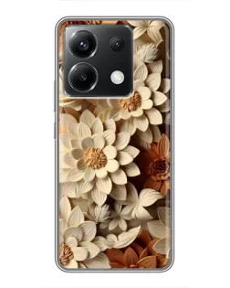 Чехол для Xiaomi POCO X6 5G с картинкой «Бежевый флористический декор»