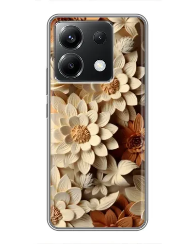 Чехол для Xiaomi POCO X6 5G с картинкой «Бежевый флористический декор»