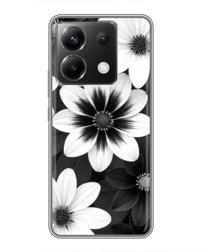 Чехол для Xiaomi POCO X6 5G с картинкой «Монохромные астры»