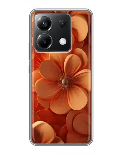 Чехол для Xiaomi POCO X6 5G с картинкой «Оранжевый макро цветок»