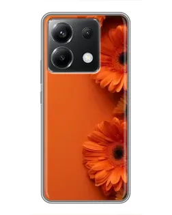 Чехол для Xiaomi POCO X6 5G с картинкой «Оранжевые герберы»