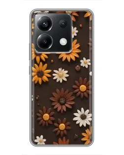 Чехол для Xiaomi POCO X6 5G с картинкой «Узор из маленьких подсолнухов»