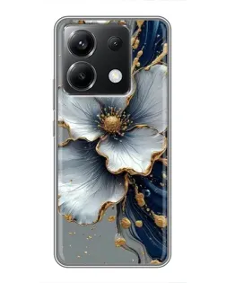 Чехол для Xiaomi POCO X6 5G с картинкой «Белый цветок и золотой флюид»
