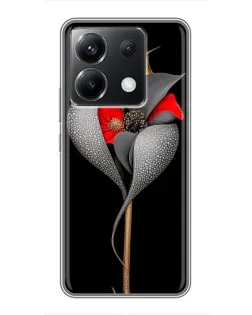 Чехол для Xiaomi POCO X6 5G с картинкой «Серебряный фантазийный цветок»