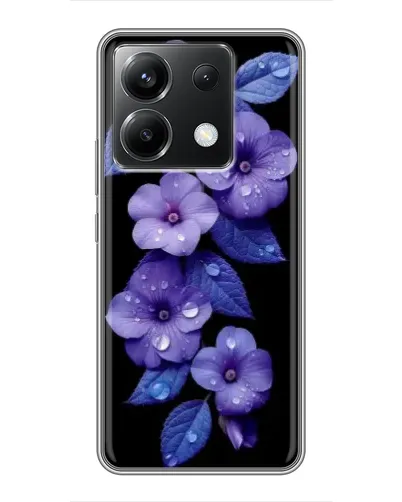 Чехол для Xiaomi POCO X6 5G с картинкой «Фиолетовые цветы с росою»