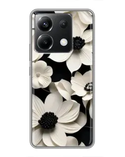 Чехол для Xiaomi POCO X6 5G с картинкой «Объемные белые цветы»