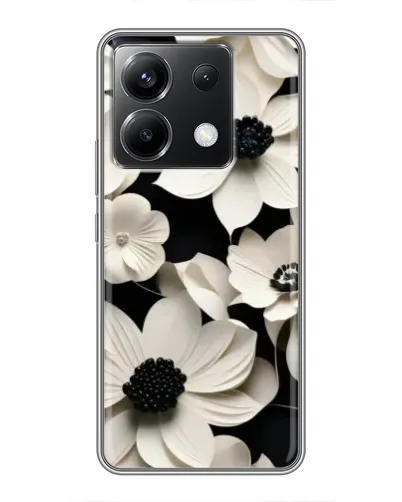 Чехол для Xiaomi POCO X6 5G с картинкой «Объемные белые цветы»