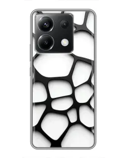 Чехол для Xiaomi POCO X6 5G с картинкой «Белая объемная сетка»