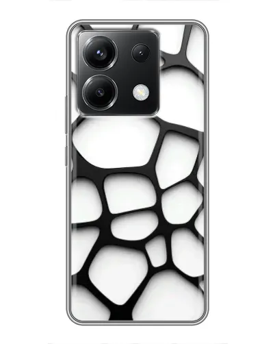 Чехол для Xiaomi POCO X6 5G с картинкой «Белая объемная сетка»
