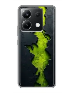 Чехол для Xiaomi POCO X6 5G с картинкой «Салатовый разлом скалы»