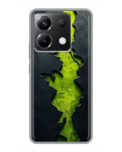 Чехол для Xiaomi POCO X6 5G с картинкой «Салатовый разлом скалы»