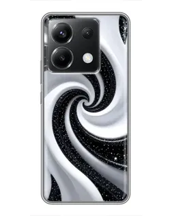 Чехол для Xiaomi POCO X6 5G с картинкой «Черно-белая спираль»