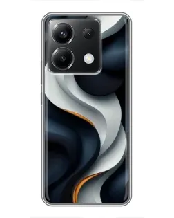 Чехол для Xiaomi POCO X6 5G с картинкой «Объемные черно-белые ленты»