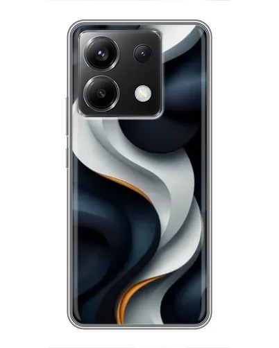 Чехол для Xiaomi POCO X6 5G с картинкой «Объемные черно-белые ленты»