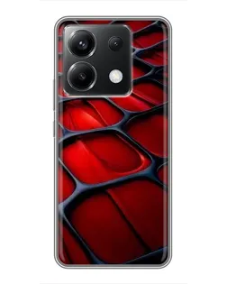 Чехол для Xiaomi POCO X6 5G с картинкой «Красная глянцевая сетка»
