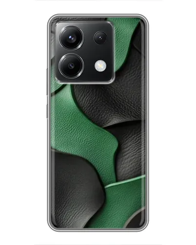 Чехол для Xiaomi POCO X6 5G с картинкой «Зеленые кожаные волны»