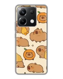 Чехол для Xiaomi POCO X6 5G с картинкой «Капибары с апельсинами»