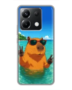 Чохол для Xiaomi POCO X6 5G з картинкою «Морська капібара»