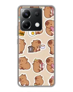 Чохол для Xiaomi POCO X6 5G з картинкою «Капібари паттерн»