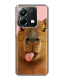 Чохол для Xiaomi POCO X6 5G з картинкою «Капібара з язиком»